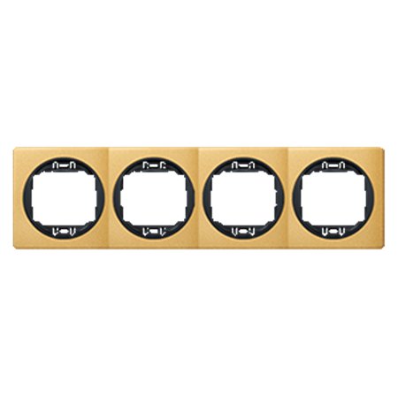 E6704.GE Maska četvorostruka EON - horizont., zlatna sa crnim nosačem