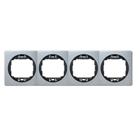 E6704.SE Maska četvorostruka EON - horizont., silver sa crnim nosačem