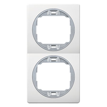 E6711.0S Maska dvostruka EON - vertikalna, bela sa silver nosačem