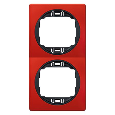 E6711.4E Maska dvostruka EON - vertikalna, crvena sa crnim nosačem