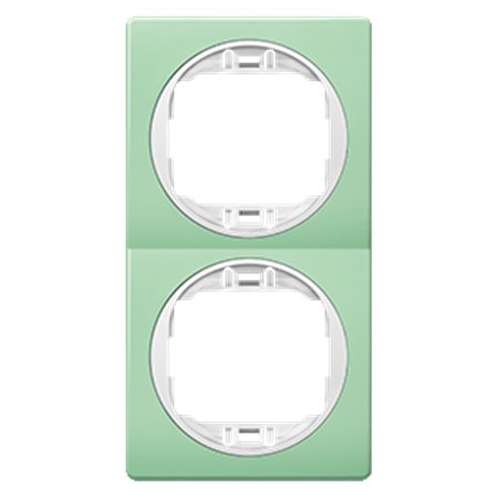 E6711.70 Maska dvostruka EON - vertikalna, pastel zelena sa belim nos.