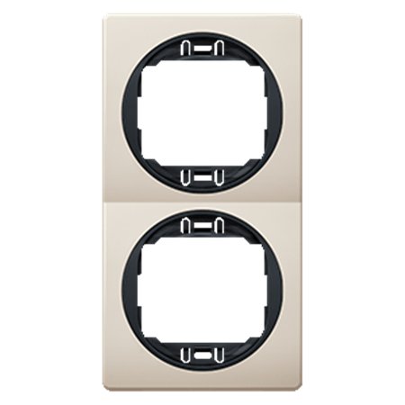 E6711.9E Maska dvostruka EON - vertikalna, krem sa crnim nosačem