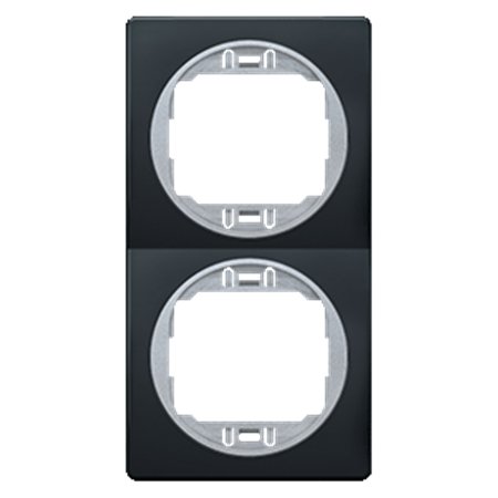 E6711.ES Maska dvostruka EON - vertikalna, crna sa silver nosačem