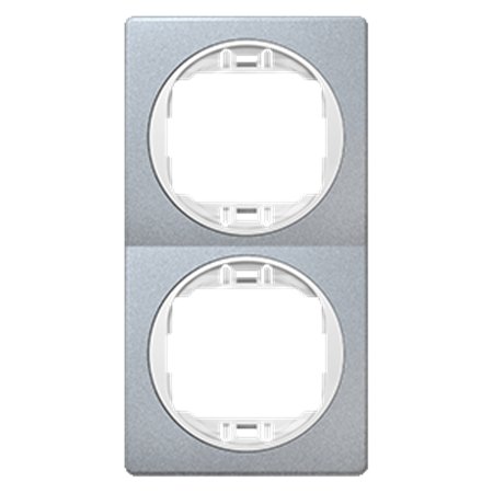 E6711.S0 Maska dvostruka EON - vertikalna, silver sa belim nosačem