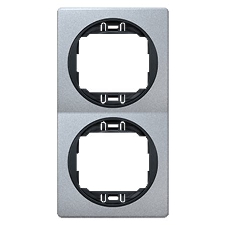 E6711.SE Maska dvostruka EON - vertikalna, silver sa crnim nosačem