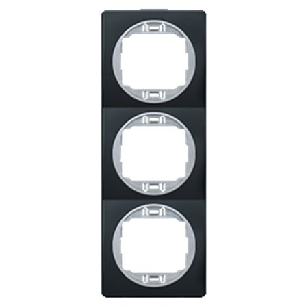 E6713.ES Maska trostruka EON - vertikalna, crna sa silver nosačem