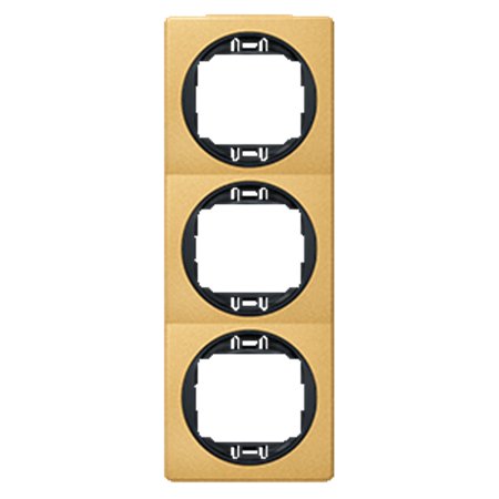 E6713.GE Maska trostruka EON - vertikalna, zlatna sa crnim nosačem