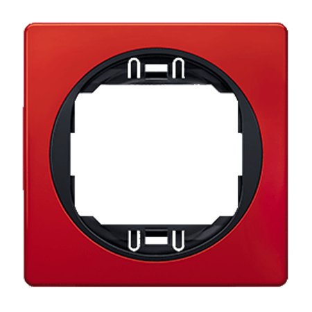 E6801.4E Maska jednostruka EON 80x80, crvena sa crnim nosačem