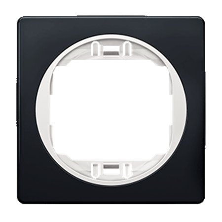 E6801.E10 Maska jednostruka EON 80x80, crna soft sa belim nosačem