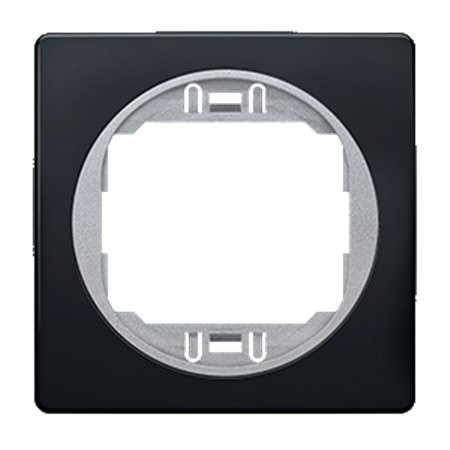 E6801.ES Maska jednostruka EON 80x80, crna sa silver nosačem