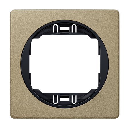 E6801.G2E Maska jednostruka EON 80x80, brušeni nikal sa crnim nosačem