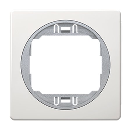 E6801.K2S Maska jednostruka EON 80x80, bela soft sa silver nosačem