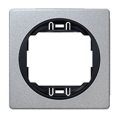 E6801.SE Maska jednostruka EON 80x80, silver sa crnim nosačem