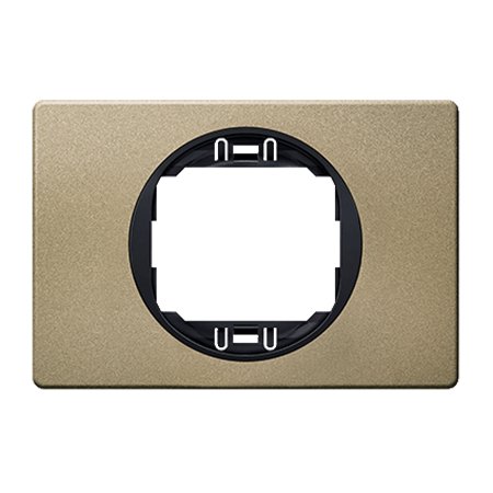 E6803.G2E Maska jednostruka EON 80x120, brušeni nikal sa crnim nosačem