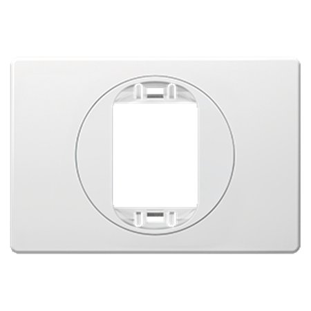 E6803U.00 Maska jedn. EON 80x120 za uski taster, bela sa belim nosačem