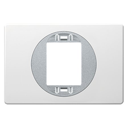 E6803U.0S Maska jedn. EON 80x120 za uski taster, bela sa silver nos.