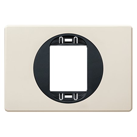 E6803U.9E Maska jedn. EON 80x120 za uski taster, krem sa crnim nosačem