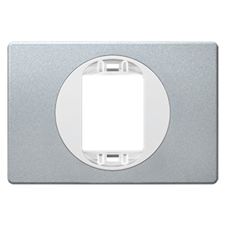 E6803U.S0 Maska jedn. EON 80x120 za uski taster, silver sa belim nos.