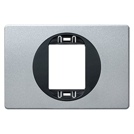 E6803U.SE Maska jedn. EON 80x120 za uski taster, silver sa crnim nos.