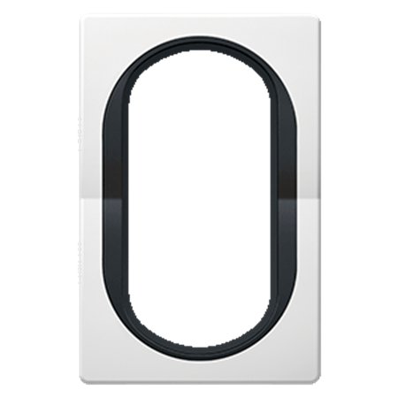 E6805.0E Maska duple priključnice EON, bela sa crnim nosačem