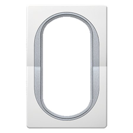 E6805.0S Maska duple priključnice EON, bela sa silver nosačem