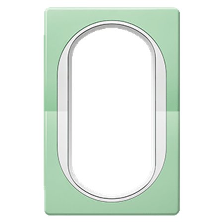 E6805.70 Maska duple priključnice EON, pastel zelena sa belim nosačem
