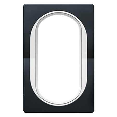 E6805.E0 Maska duple priključnice EON, crna sa belim nosačem