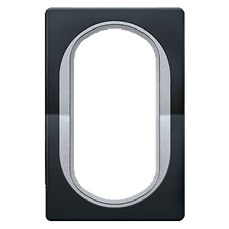 E6805.ES Maska duple priključnice EON, crna sa silver nosačem