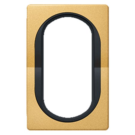 E6805.GE Maska duple priključnice EON, zlatna sa crnim nosačem