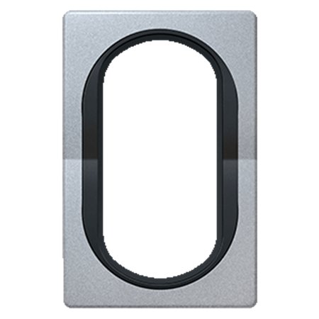 E6805.SE Maska duple priključnice EON, silver sa crnim nosačem