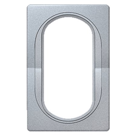 E6805.SS Maska duple priključnice EON, silver sa silver nosačem