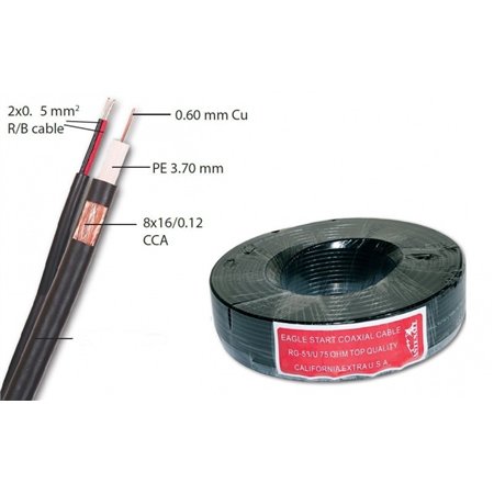 Koaksijalni kabl rg59+2x0.50 r/b 100m 1801