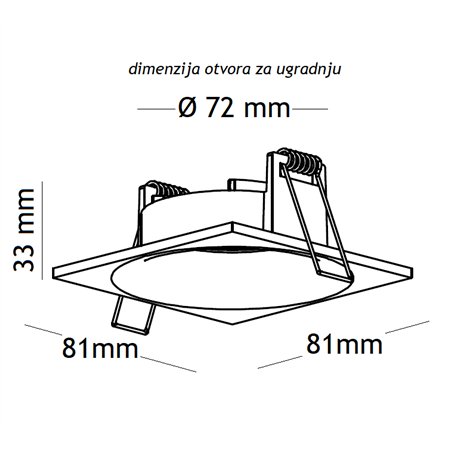 ROZETNA JM-051 1*GU10 CRNA