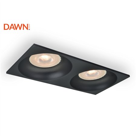 Rozetna u crnoj boji sa dva sijalična mesta za sijalicu tip GU10.