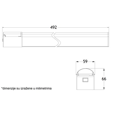 Zidna lampa sa prekidačem i šuko utičnicom.