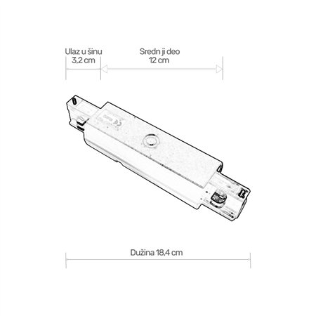 TROSTEPENA SPOJNICA RAVNA CRNA