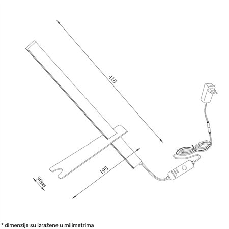 SOLEA 27 STONA LAMPA 6W 3000K CRNA/DRVO DIMABILNA