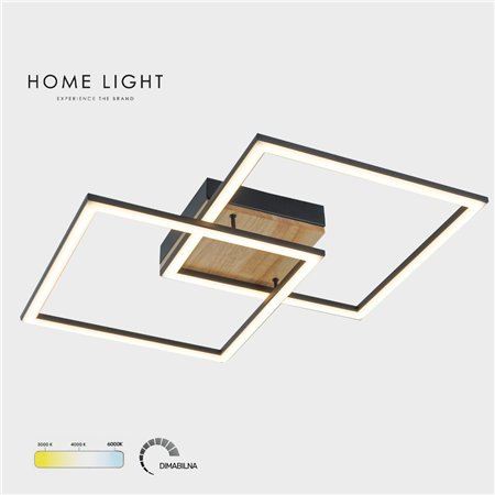 SOLEA 38 LED PLAFONJERA 36W 3000/4000/6000K CRNA/DRVO DIMABILNA