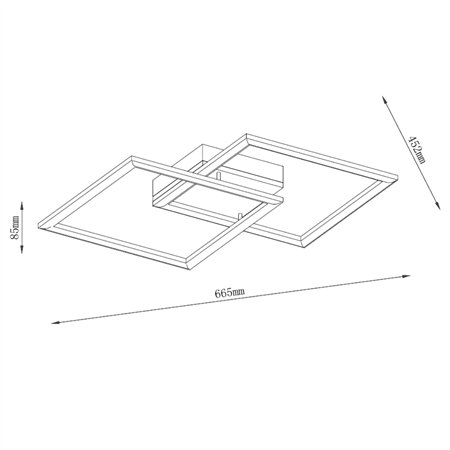 SOLEA 38 LED PLAFONJERA 36W 3000/4000/6000K CRNA/DRVO DIMABILNA