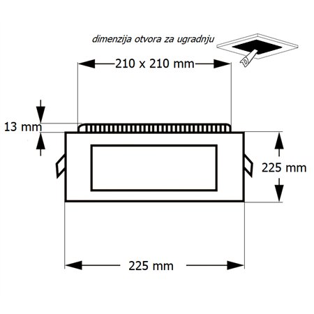LED PANEL U/Z KNS1-18W 3000/4000/6000K