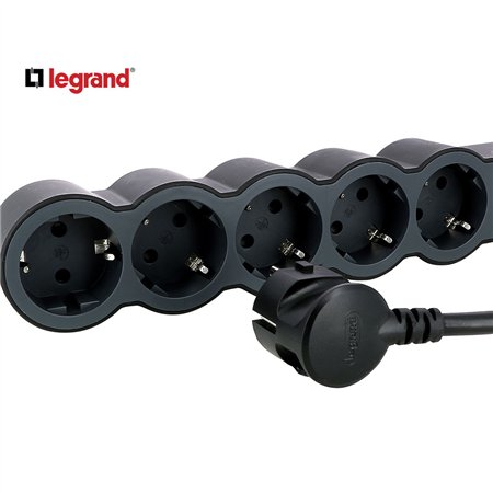 LG 694556 PRODUŽNI BLOK 5X2P+E 1.5M (CRNA/T.SIVA)