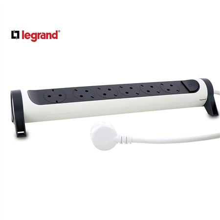 LG 694539 PRODUŽNI BLOK 6X2P+E 3M (BELA/T.SIVA)