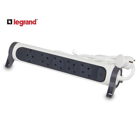 LG 694538 PRODUŽNI BLOK 5X2P+E 3M (BELA/T.SIVA)