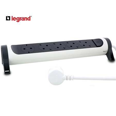 LG 694538 PRODUŽNI BLOK 5X2P+E 3M (BELA/T.SIVA)