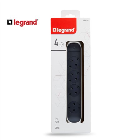 LG 694536 PRODUŽNI BLOK 4X2P+E 3M (BELA/T.SIVA)