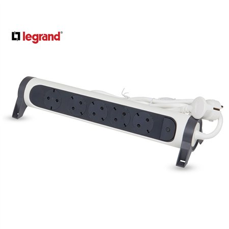 LG 694531 PRODUŽNI BLOK 5X2P+E 1.5M (BELA/T.SIVA)