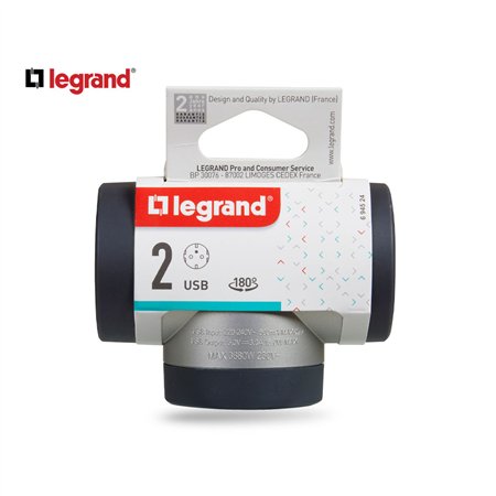 LG 694524 ADAPTER ROTIRAJUĆI 2X2P+E 1XUSB-A 1XUSB-C (ALU/T.SIVA)