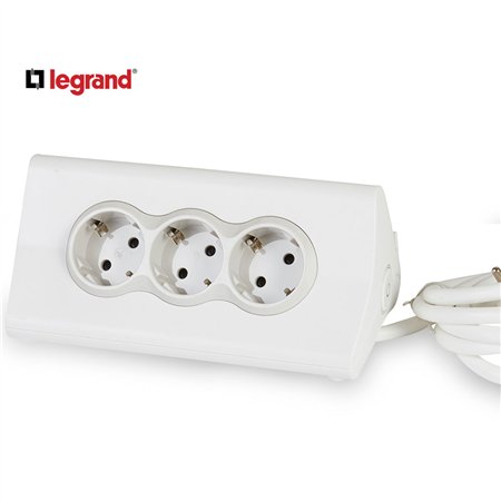 LG 694810 PRODUŽNI BLOK 3X2P+E 2XUSB-A + OSIG 1.5M (BELA/S.SIVA)