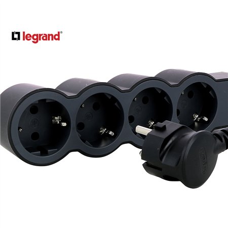 LG 694570 PRODUŽNI BLOK 4X2P+E 5M (CRNA/T.SIVA)