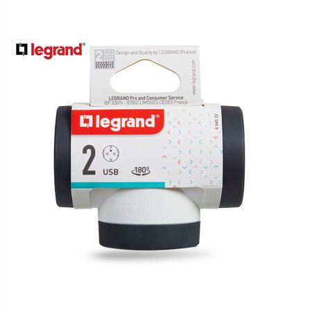 LG 694522 ADAPTER ROTIRAJUĆI 2X2P+E 1XUSB-C (BELA/T.SIVA)